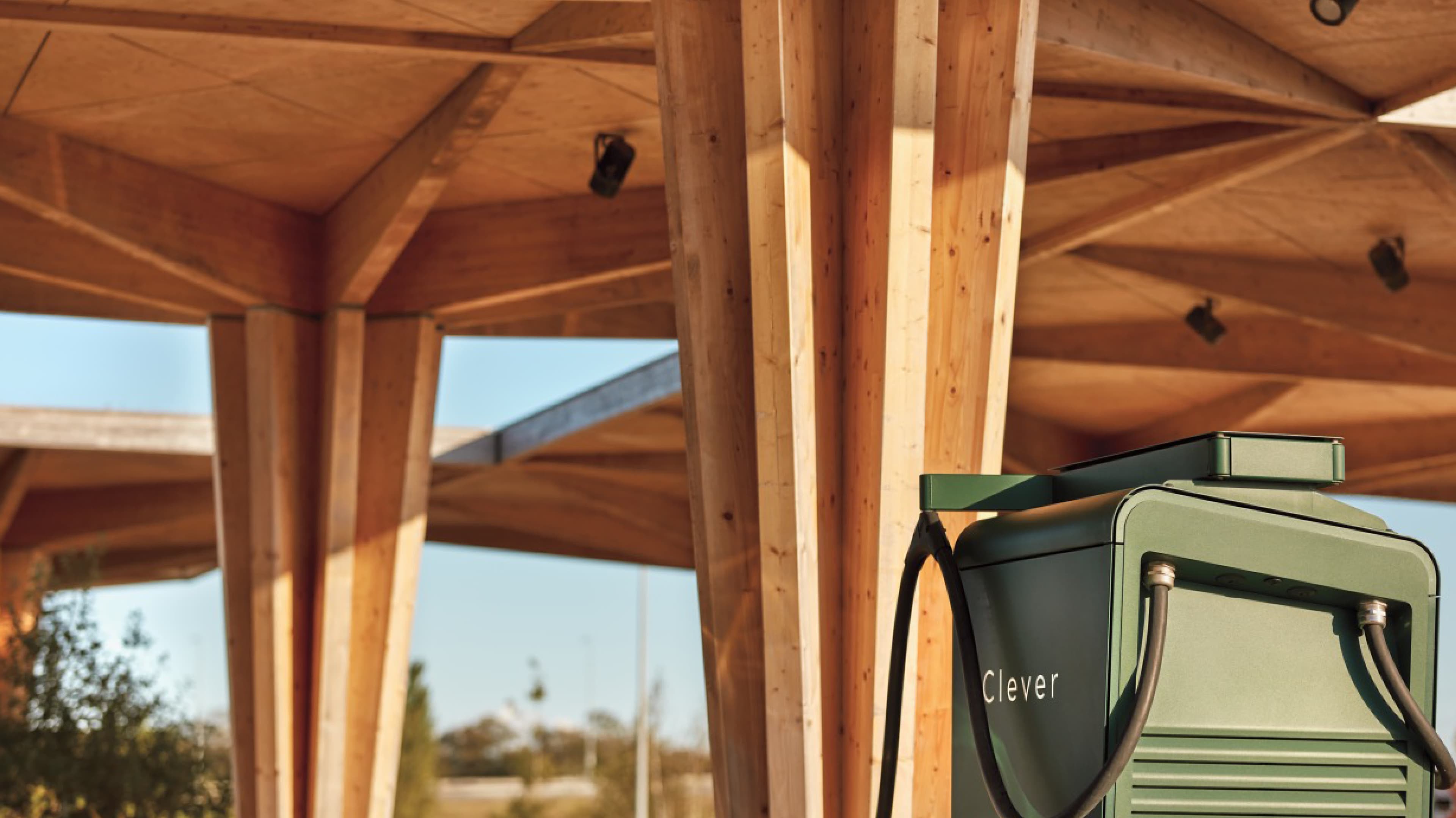 Nærbillede af Clever ladestation