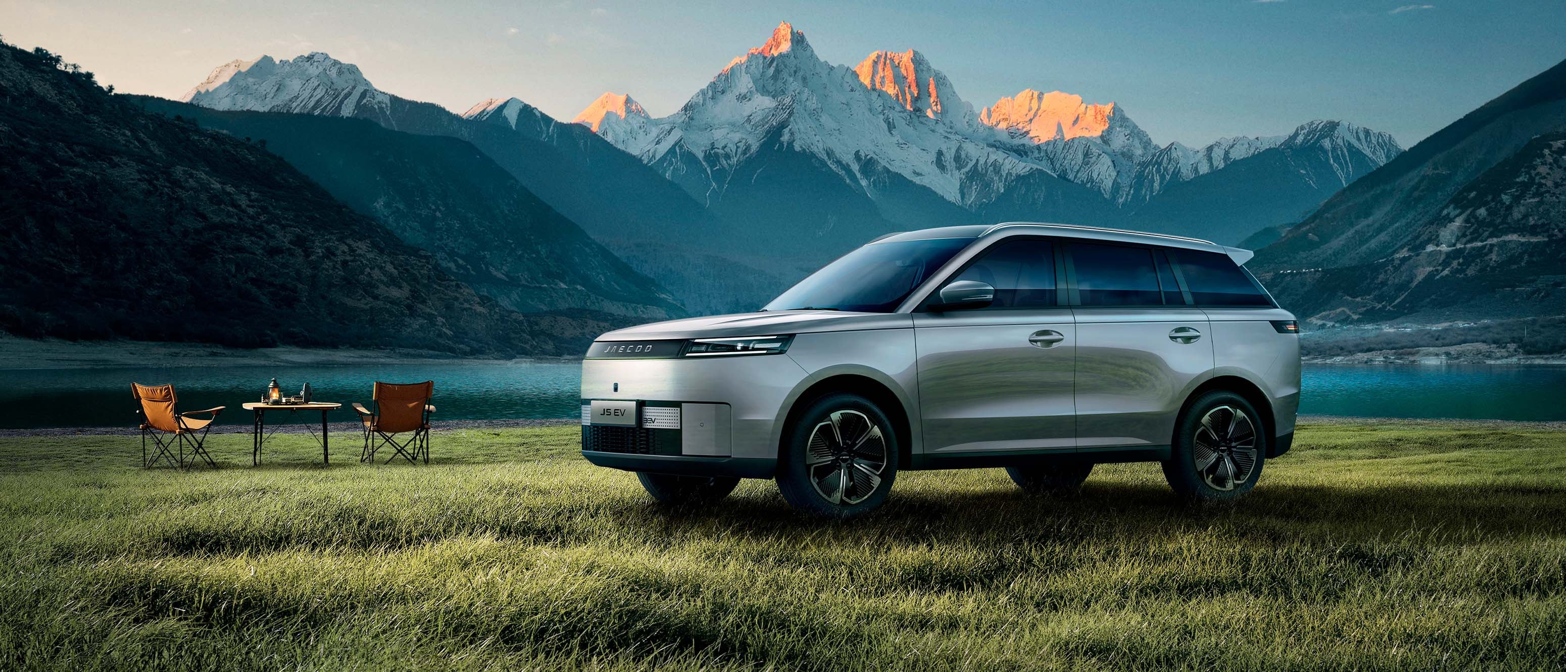 JAECOO J5 EV ny, elektrisk crossover i rå natur